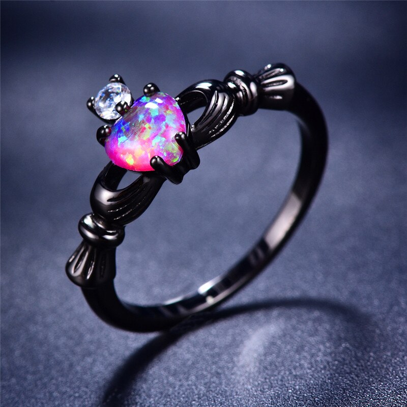Fire Opaal Hart Ring Belleza