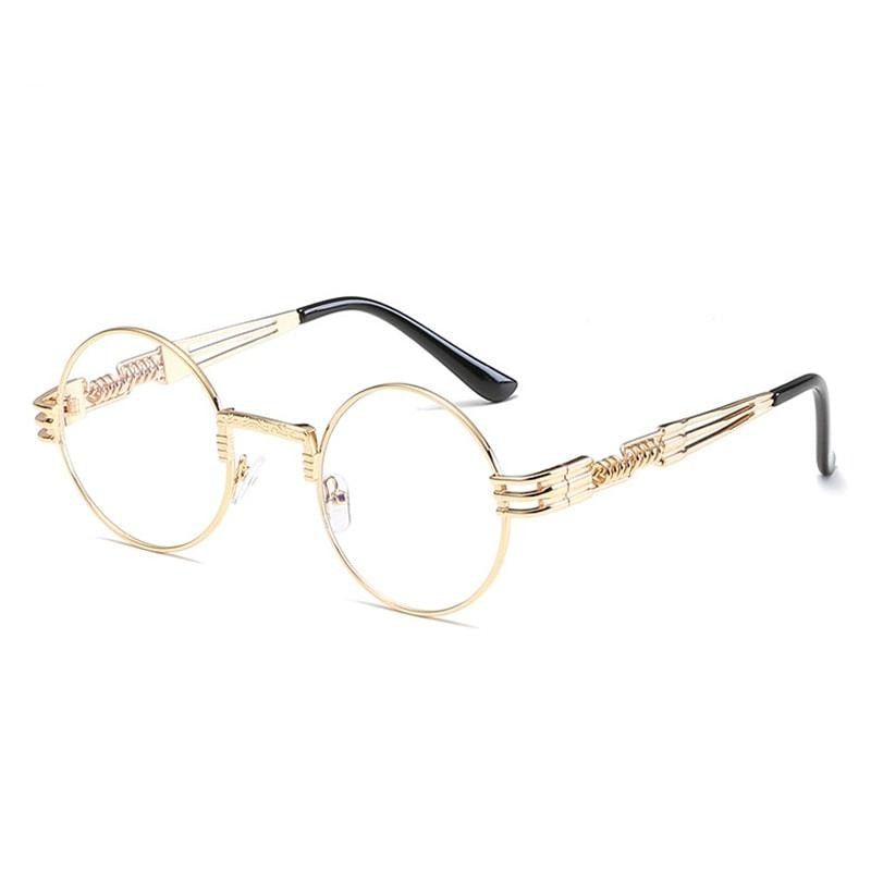 Steampunk Ronde Metalen Zonnebril Belleza