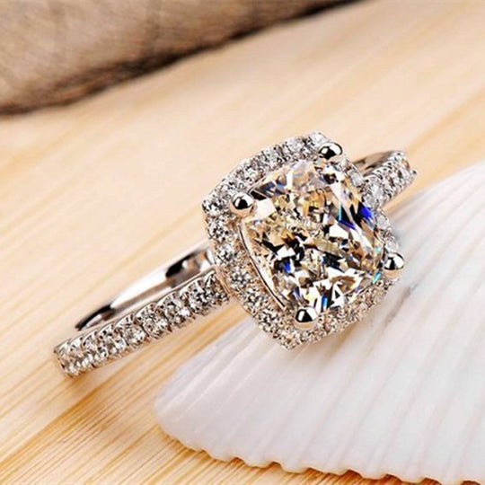 Midi Vierkante Belofte Ring Belleza