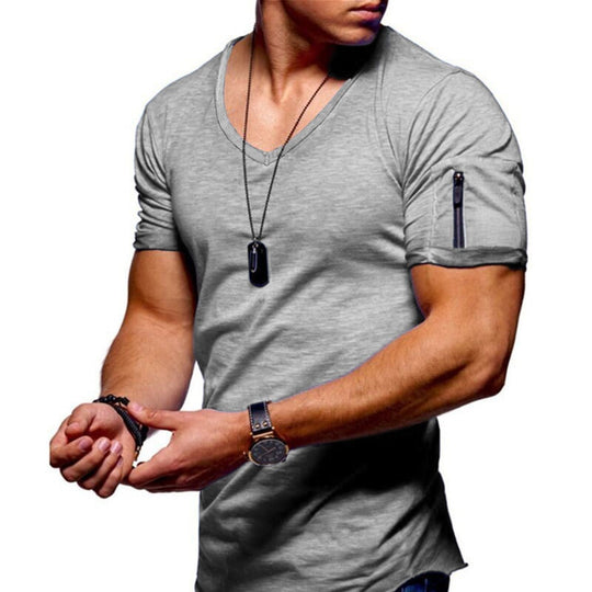 Mannen V-hals Muscle T-Shirts Belleza