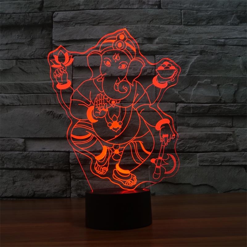 3D Ganesh RGB LED nachtlicht