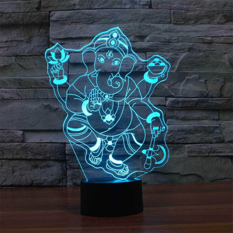 3D Ganesh RGB LED nachtlicht