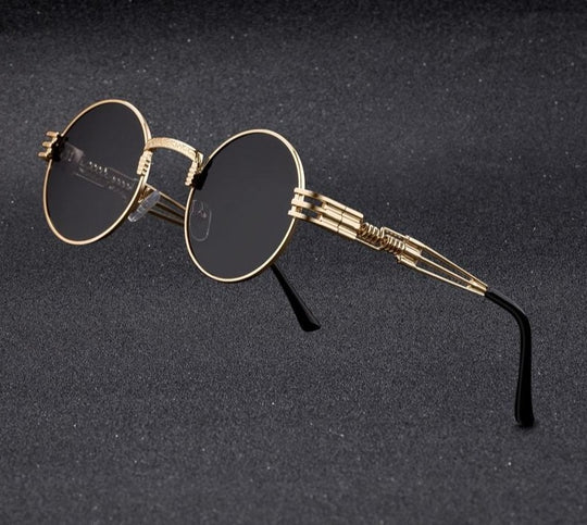 Steampunk Ronde Metalen Zonnebril Belleza