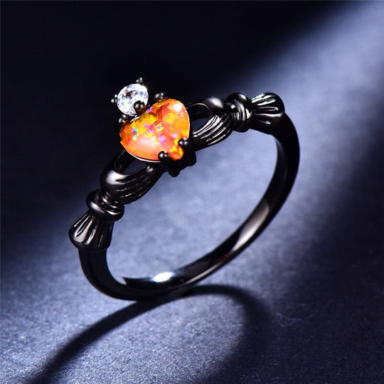 Fire Opaal Hart Ring Belleza