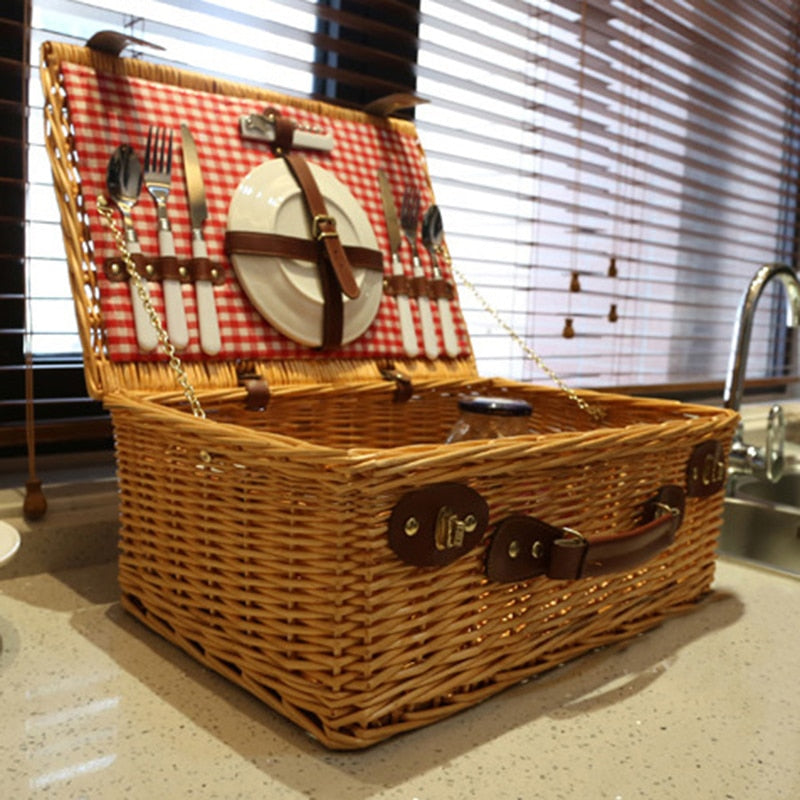 Klassieke Houten Picknickmand