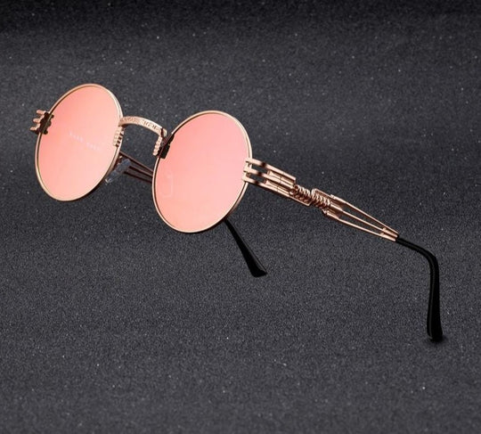 Steampunk Ronde Metalen Zonnebril Belleza
