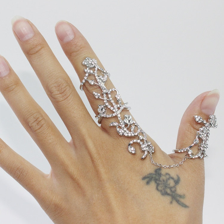 Meerdere Vinger Stack Knokkel Band Crystal Ring Belleza