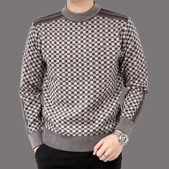 Men's Gebreide Plaid Truien