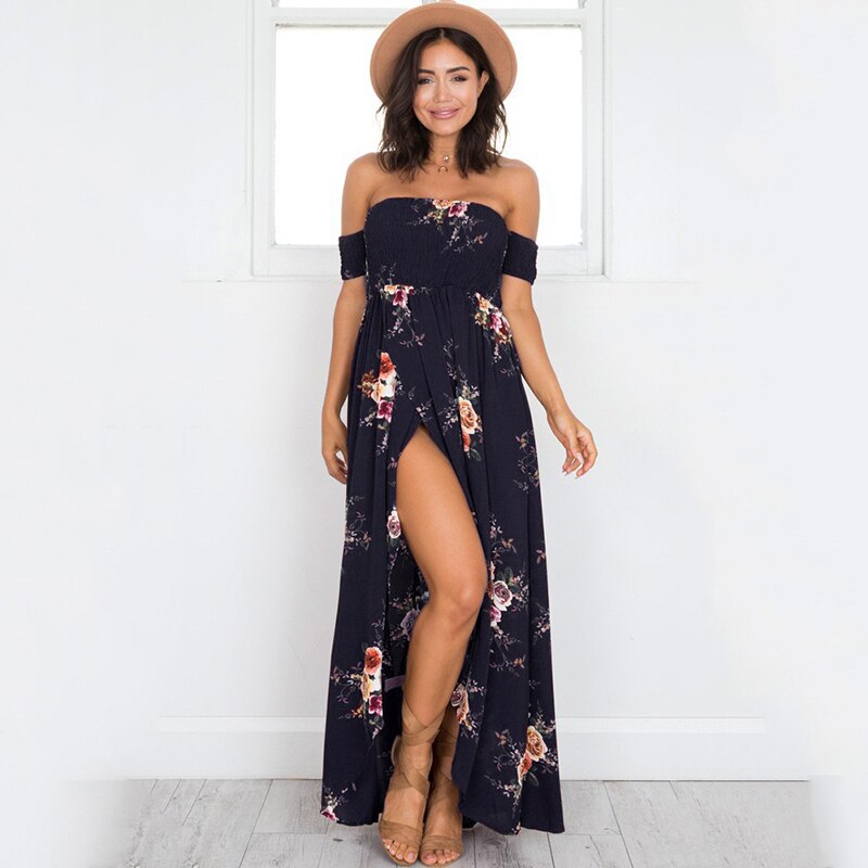 Bloemenprint Off-The-Shoulder Wrap Maxi Dress Belleza