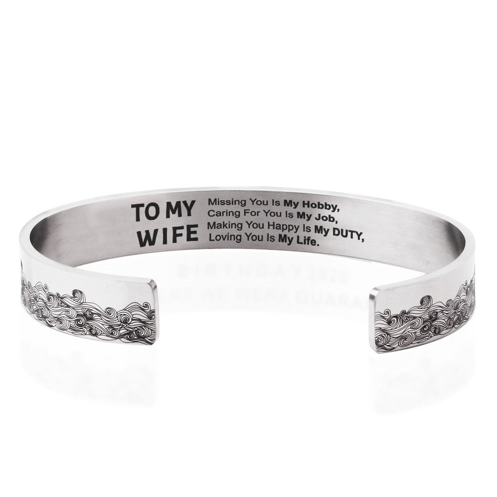 Aan Mijn Vrouw, Jou Missen Is Mijn Hobby Manchet Armband Belleza