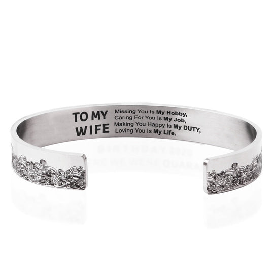 Aan Mijn Vrouw, Jou Missen Is Mijn Hobby Manchet Armband Belleza