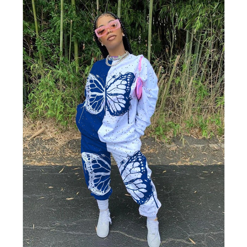 Vlinder Print Katoenen Tracksuit Belleza