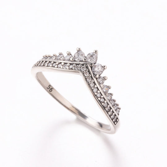 V vorm Sterling zilveren Ring Belleza