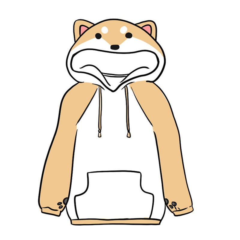 Shiba Inu Dog Cartoon Hoodie Belleza