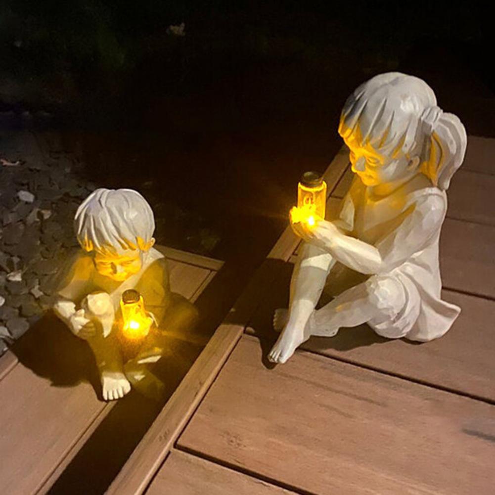 Kinderen met Zonnevlammetjes Tuinbeelden Belleza