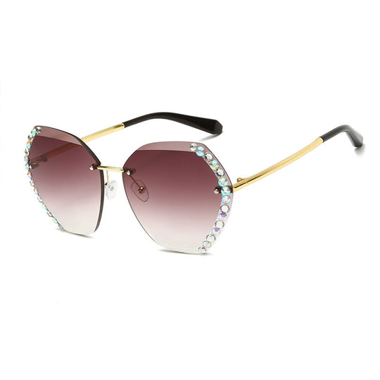Randloze Rhinestone Zonnebril Belleza