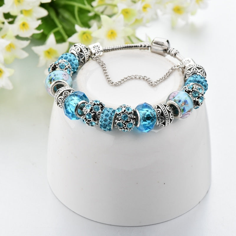 Blauwe Kristal Bedel Armband Belleza