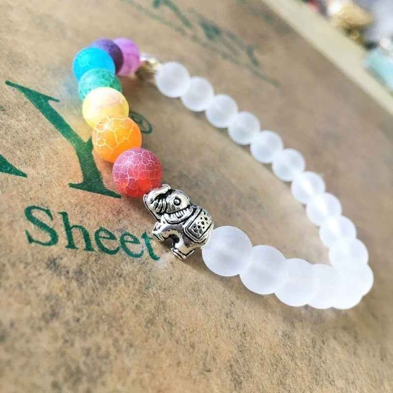 7 Chakra en Olifant Energie Armband