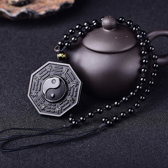 Obsidiaan Yin Yang Ketting Belleza