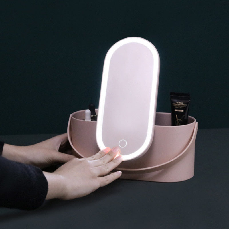 Draagbare make-up organiser met LED licht