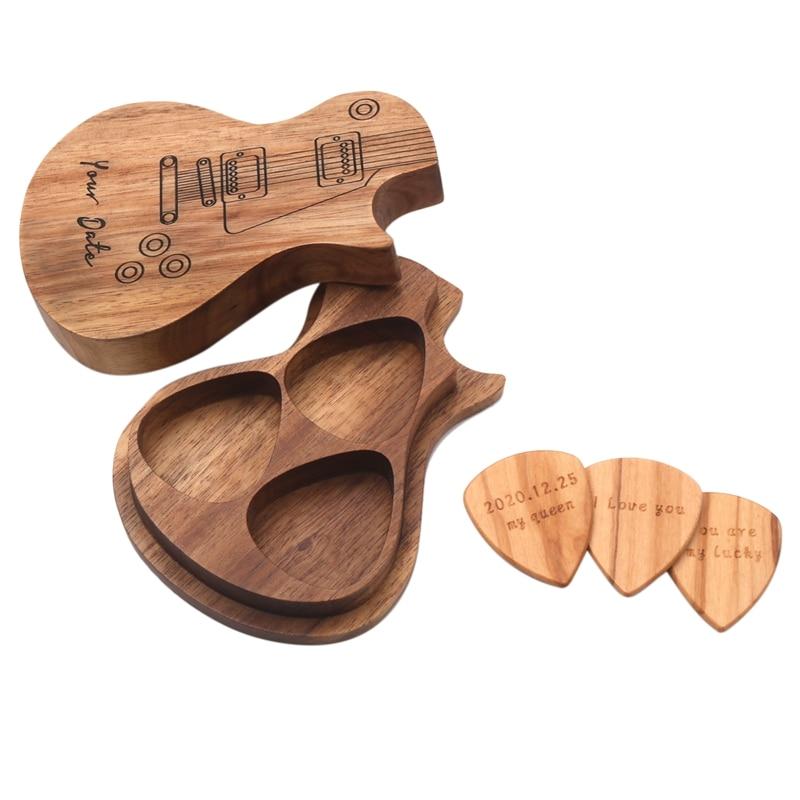 Gegraveerde houten gitaar Picks Belleza