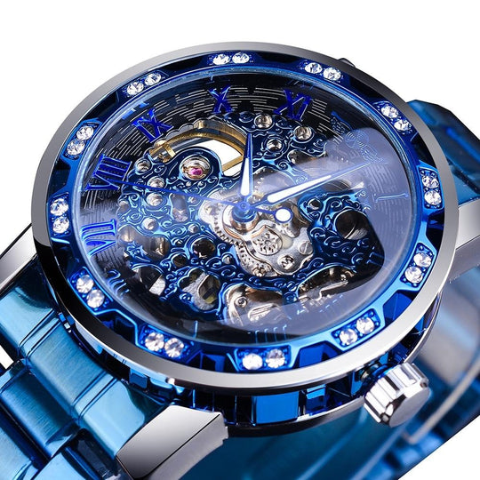 Retro lichtgevend skelet mechanisch horloge Belleza