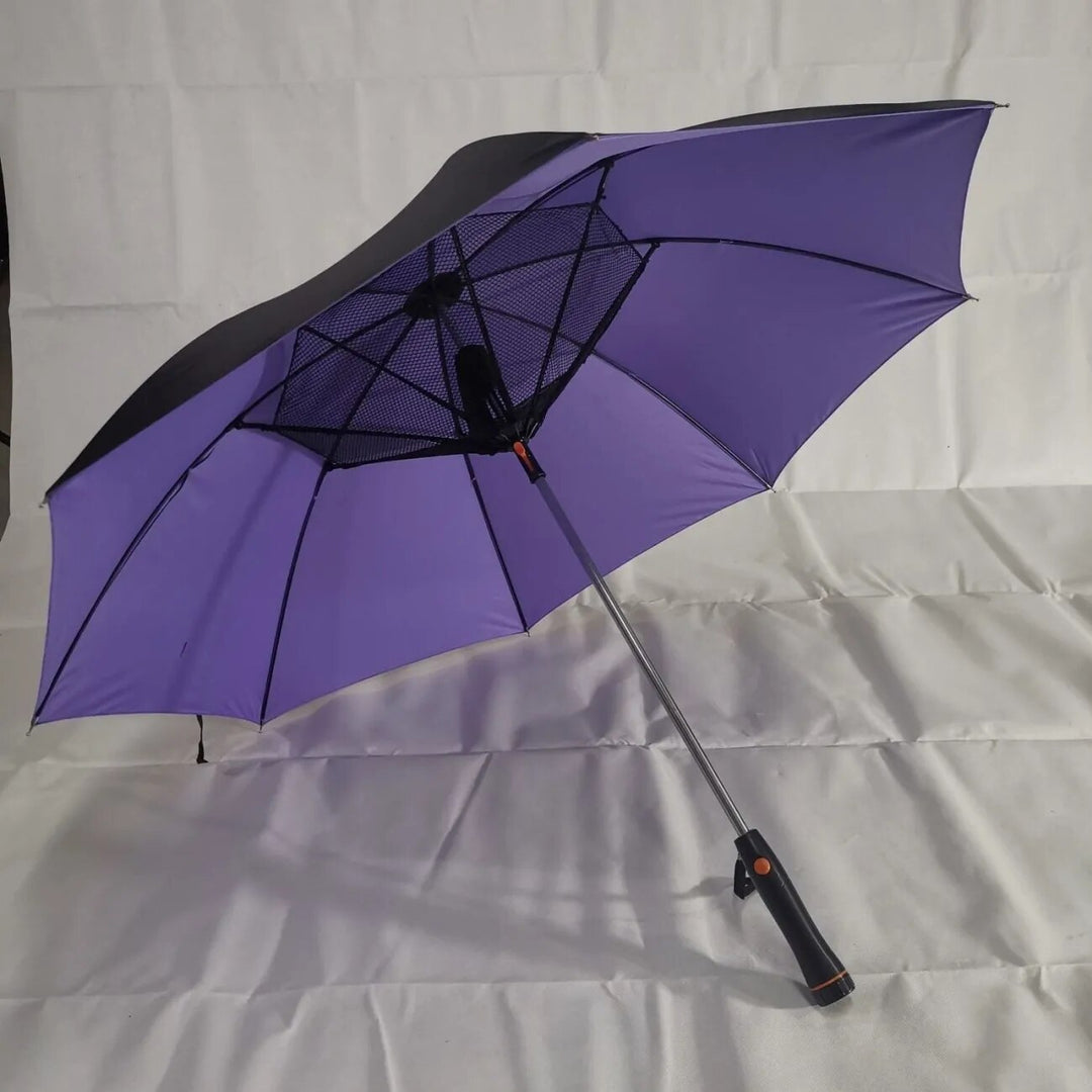 Paraplu met ventilator en waternevel