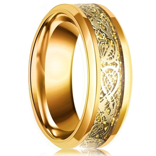 Koolstofvezel Keltische Draak Ring