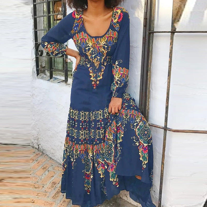 Vintage Retro Maxi Jurk