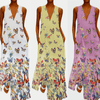 Vlinder Mouwloze Maxi Jurk Belleza