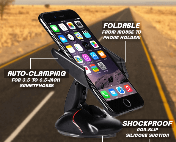 360 ° Transformeerbare Autotelefoon Mount Belleza