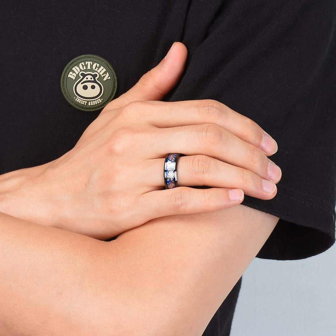 Koolstofvezel Keltische Draak Ring