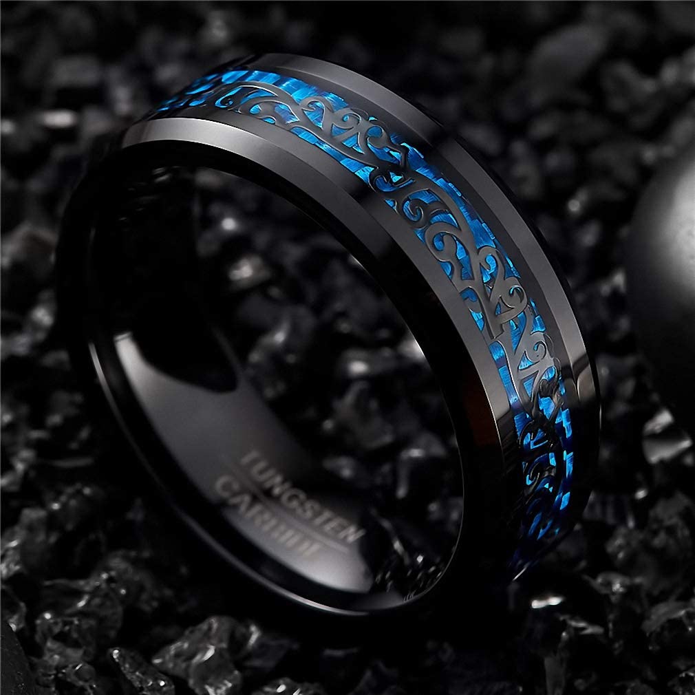 Koolstofvezel Keltische Draak Ring