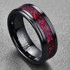 Koolstofvezel Keltische Draak Ring