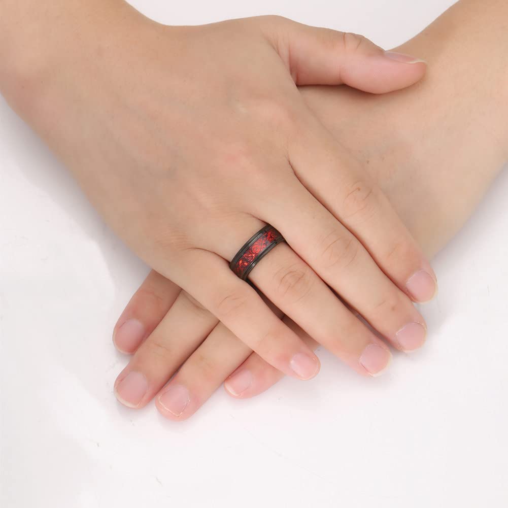 Koolstofvezel Keltische Draak Ring