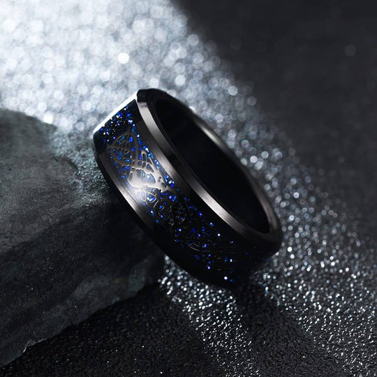 Koolstofvezel Keltische Draak Ring