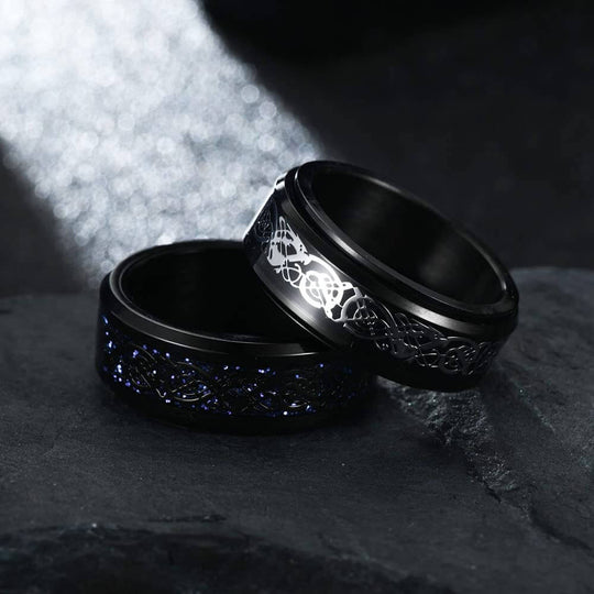 Koolstofvezel Keltische Draak Ring