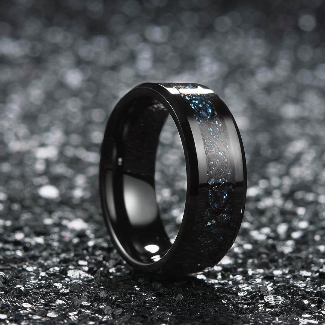 Koolstofvezel Keltische Draak Ring