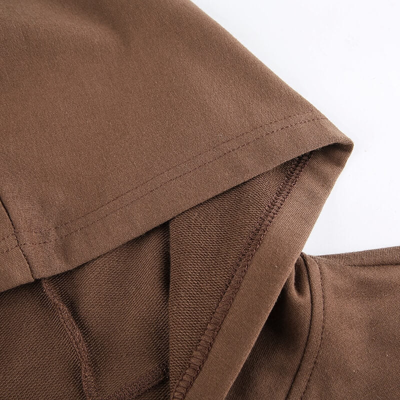 Extra Slanke Gekroesde Zip-Up Hoodie Belleza