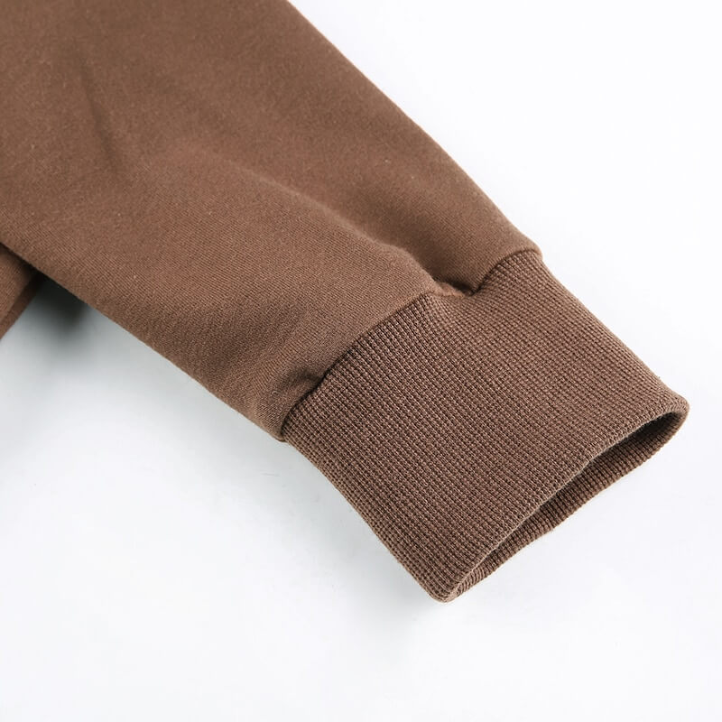 Extra Slanke Gekroesde Zip-Up Hoodie Belleza