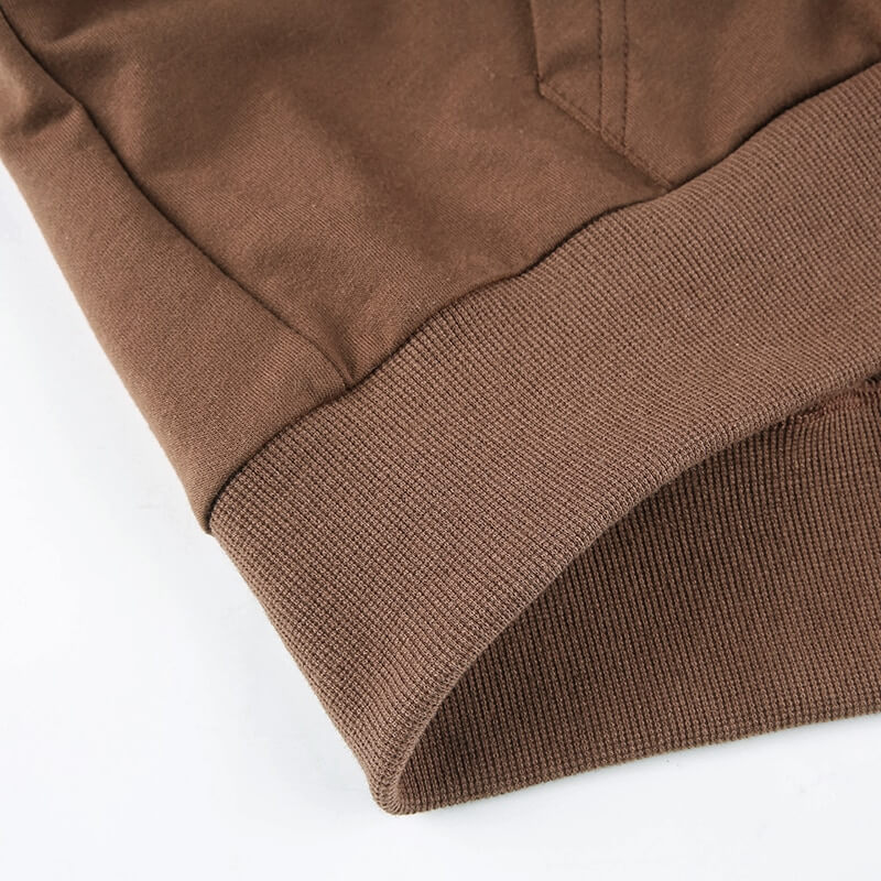 Extra Slanke Gekroesde Zip-Up Hoodie Belleza