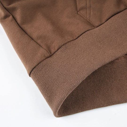 Extra Slanke Gekroesde Zip-Up Hoodie Belleza