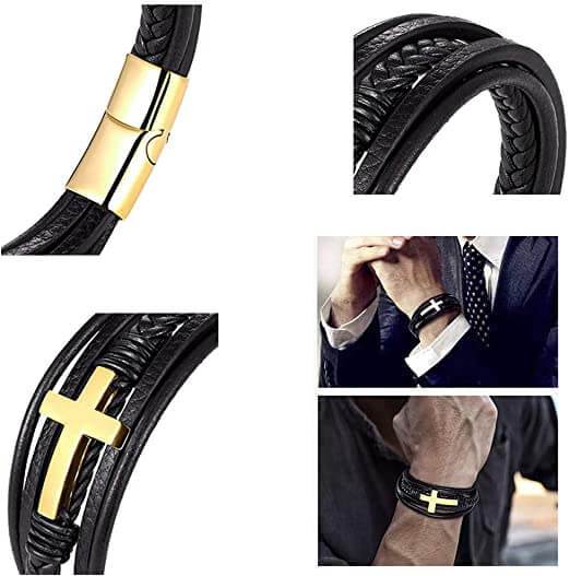 Faith Leren Kruis Armband Belleza