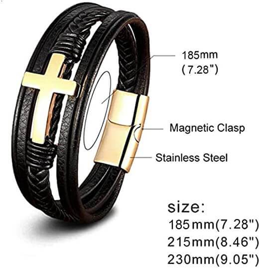Faith Leren Kruis Armband Belleza