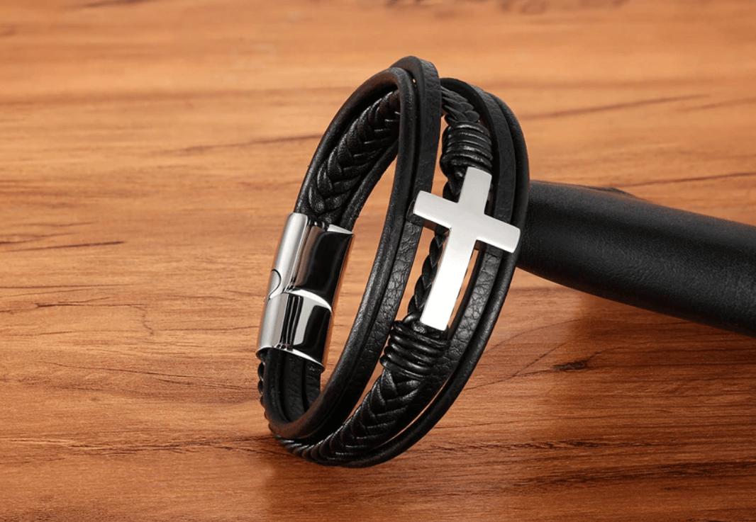 Faith Leren Kruis Armband Belleza