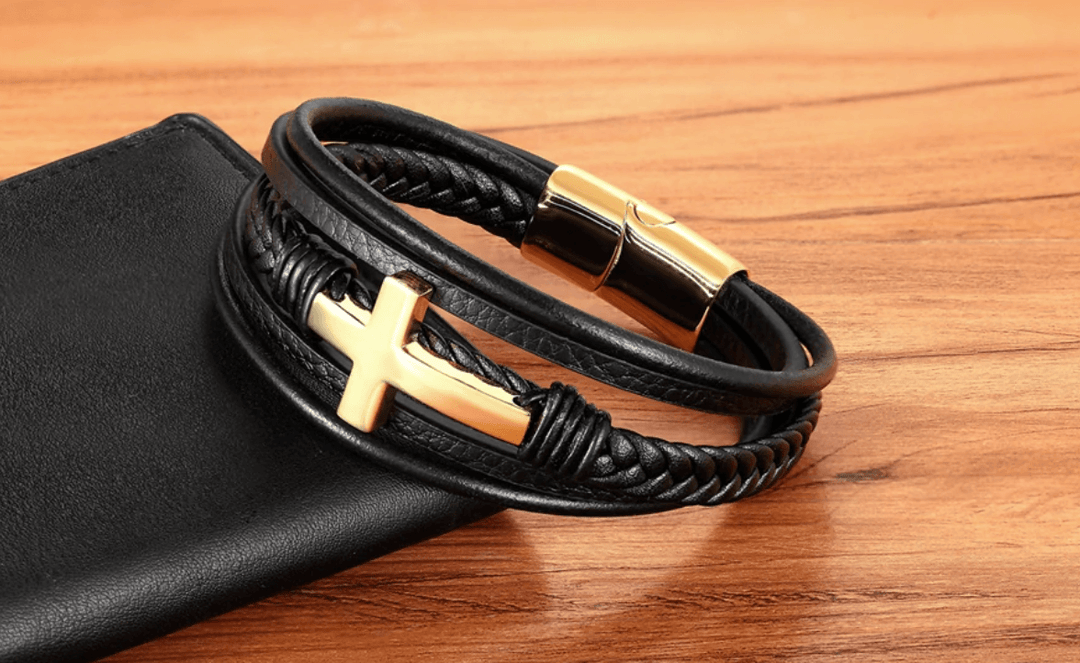 Faith Leren Kruis Armband Belleza