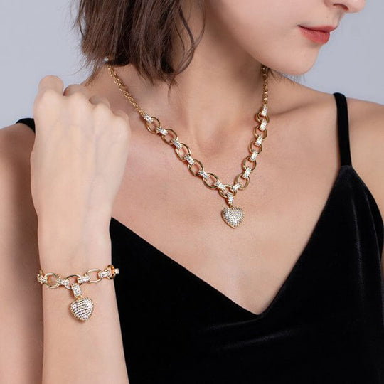 Elegante Hartvormige Zirkonia Ketting - Stijlvol
