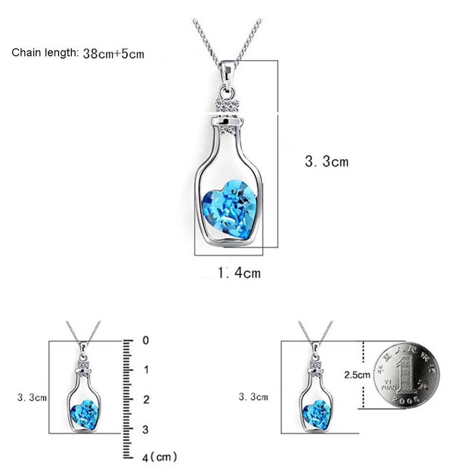 Drift Bottle Kristal Hart Ketting Belleza