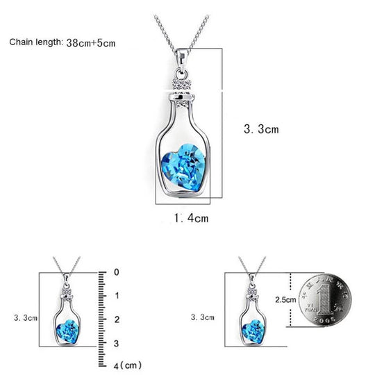 Drift Bottle Kristal Hart Ketting Belleza
