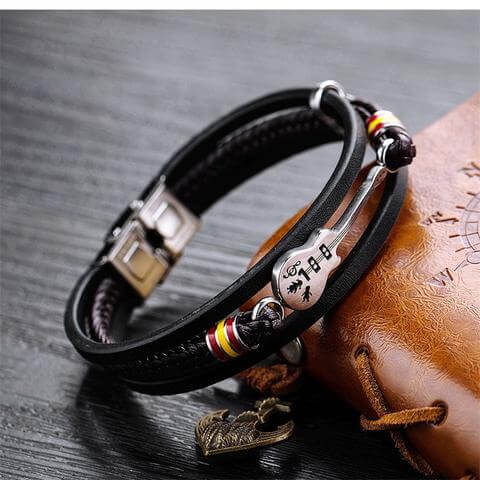 Limited Edition Gitaar Leren Armband Belleza